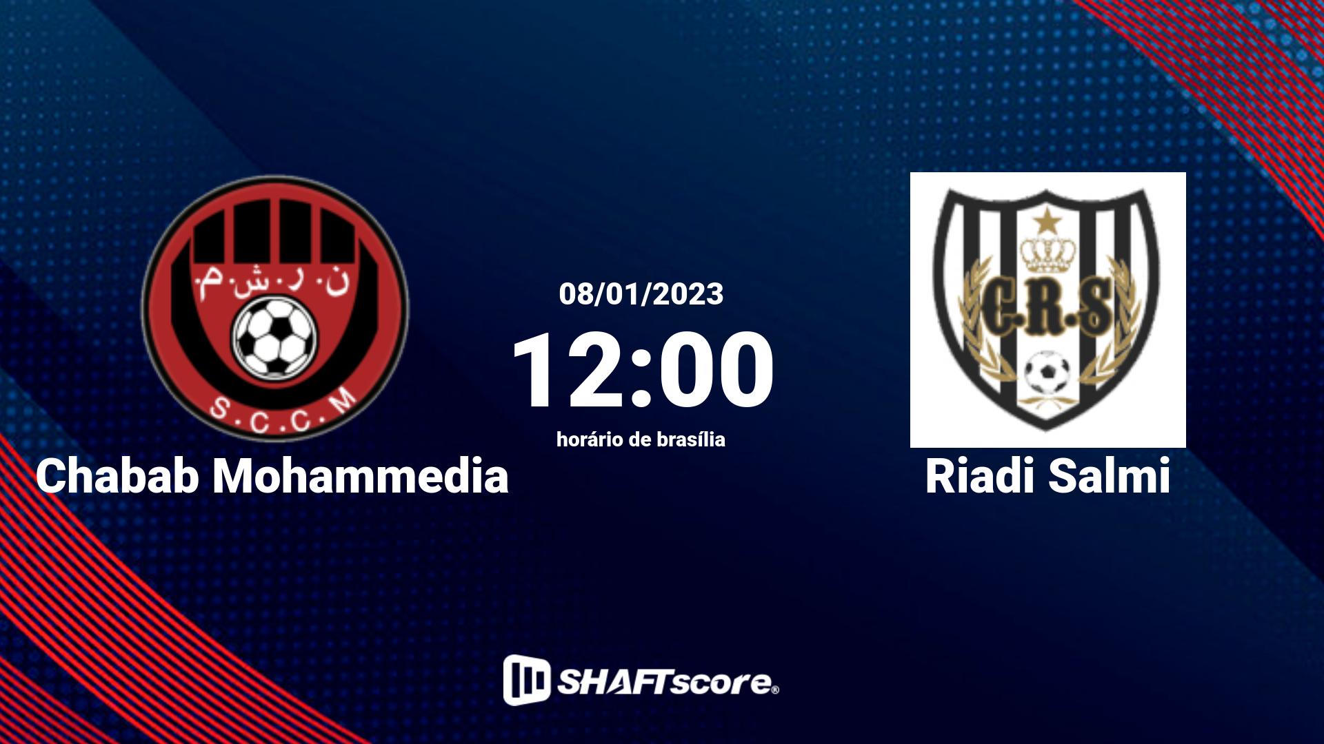 Estatísticas do jogo Chabab Mohammedia vs Riadi Salmi 08.01 12:00