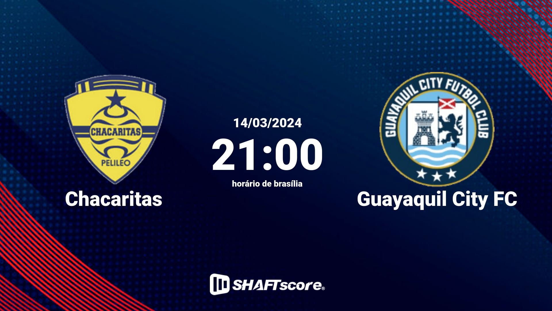 Estatísticas do jogo Chacaritas vs Guayaquil City FC 14.03 21:00