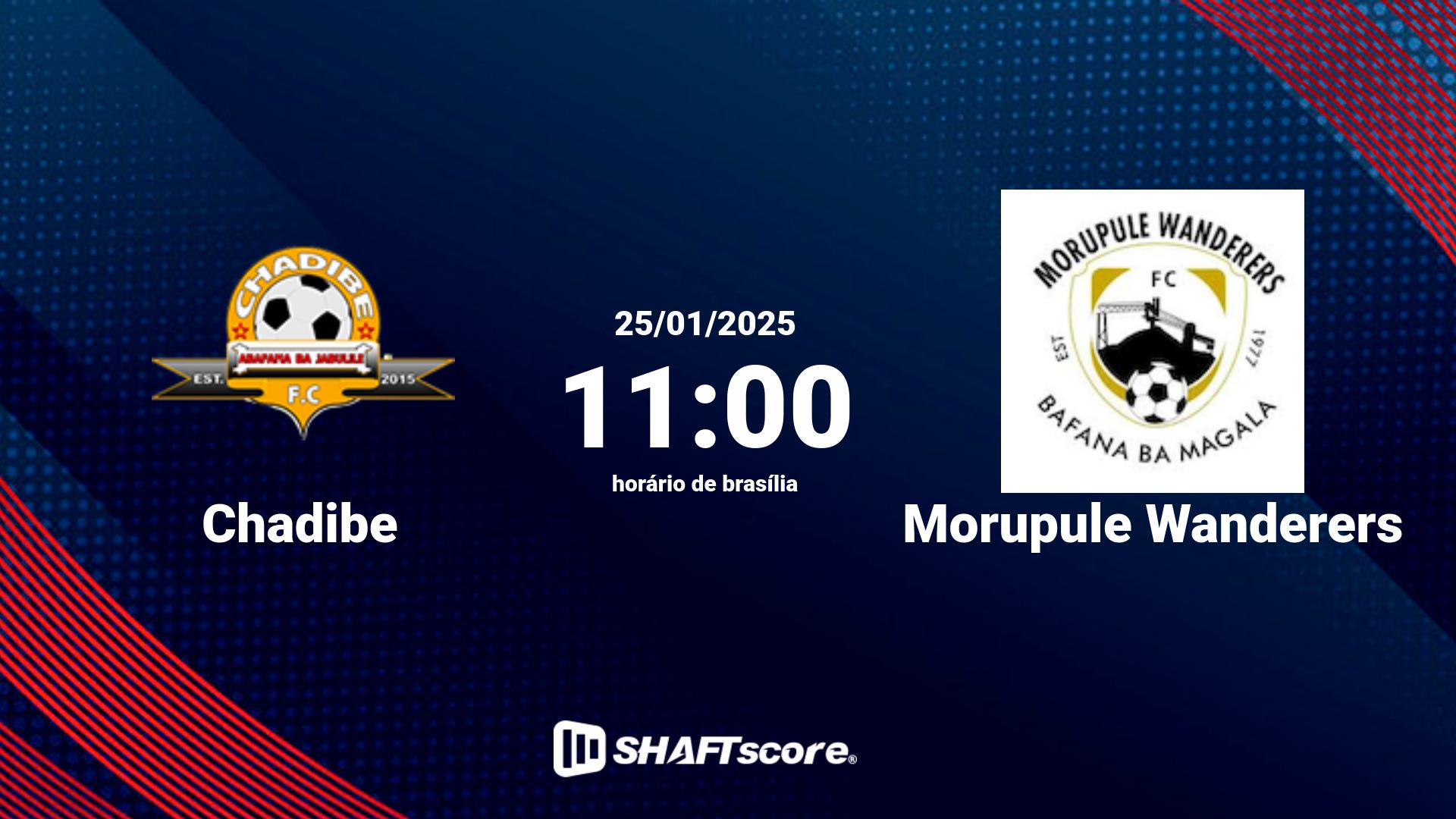 Estatísticas do jogo Chadibe vs Morupule Wanderers 25.01 11:00