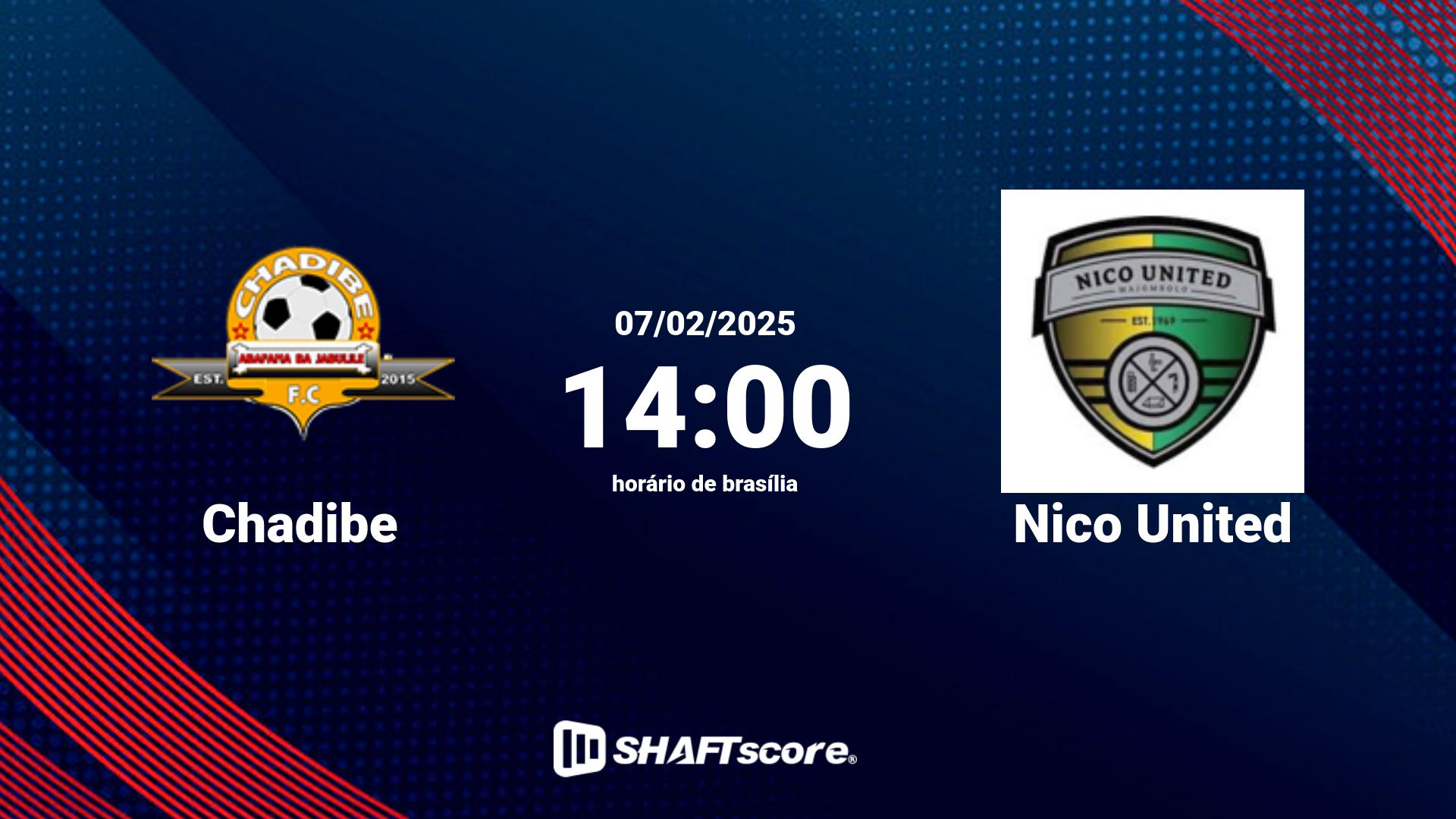 Estatísticas do jogo Chadibe vs Nico United 07.02 14:00