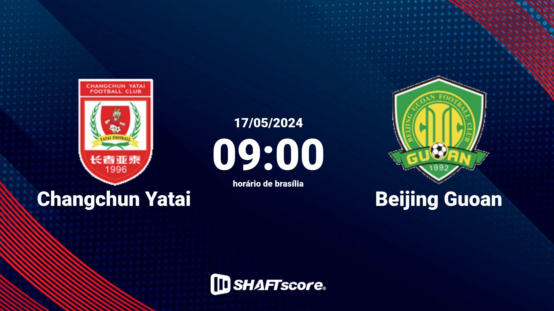 Estatísticas do jogo Changchun Yatai vs Beijing Guoan 17.05 09:00