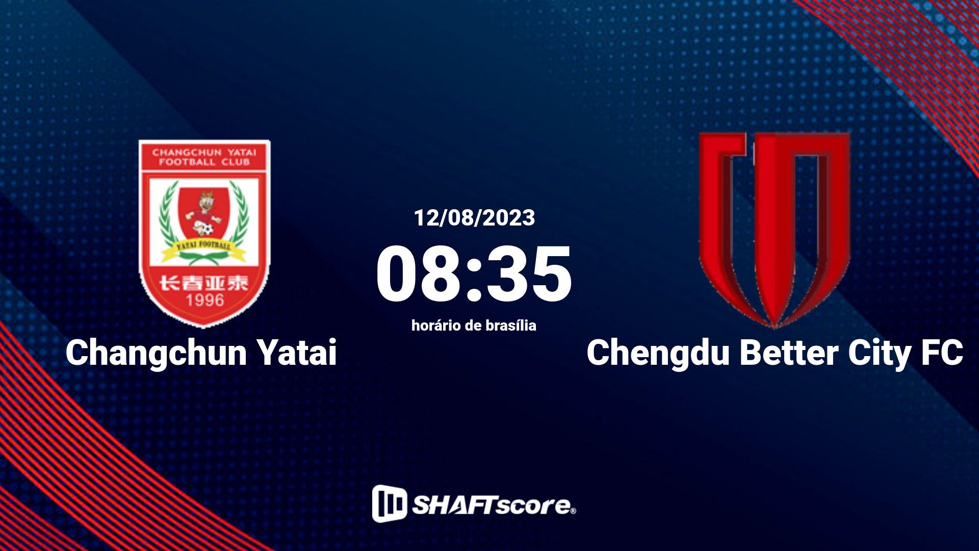 Estatísticas do jogo Changchun Yatai vs Chengdu Better City FC 12.08 08:35