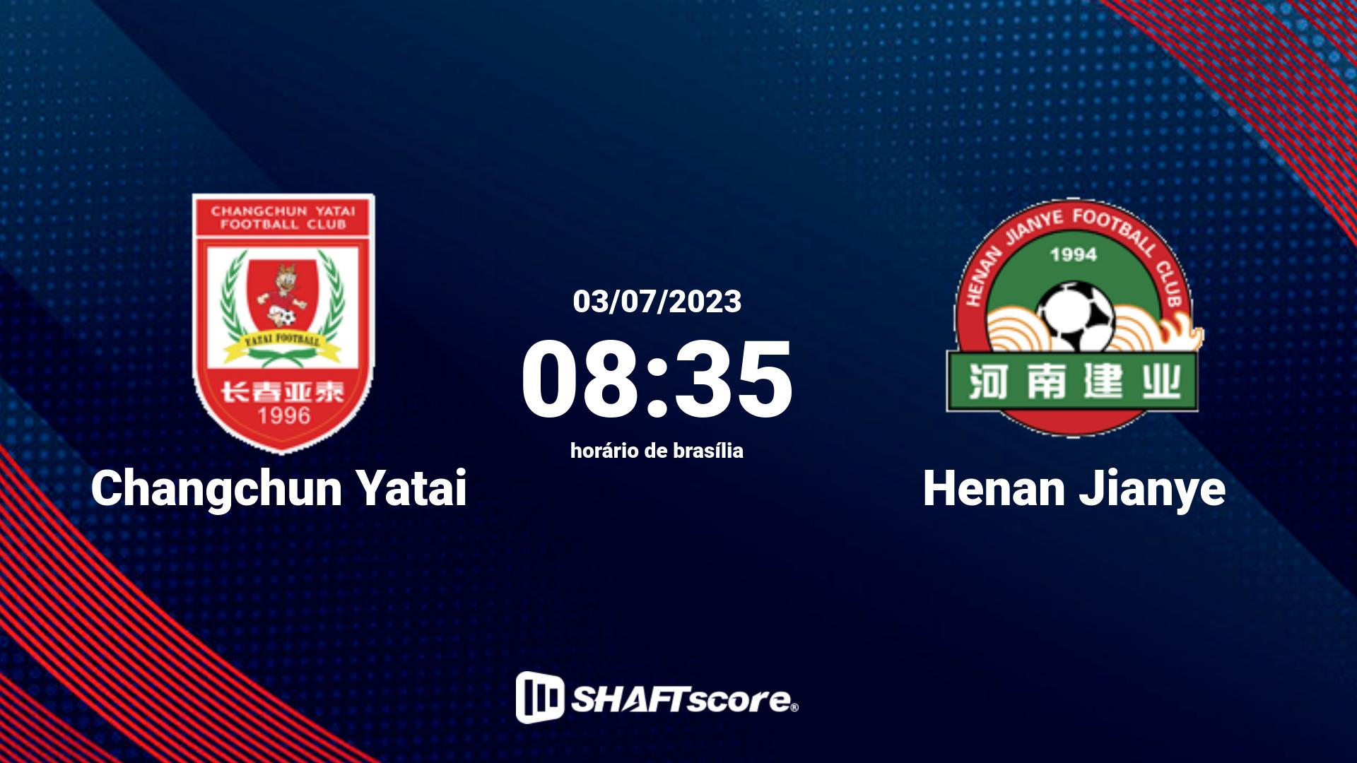 Estatísticas do jogo Changchun Yatai vs Henan Jianye 03.07 08:35