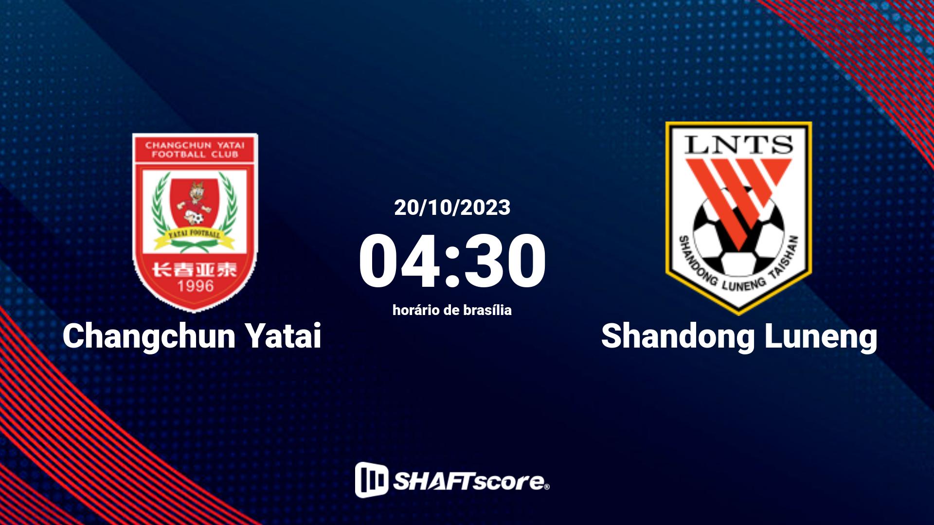 Estatísticas do jogo Changchun Yatai vs Shandong Luneng 20.10 04:30