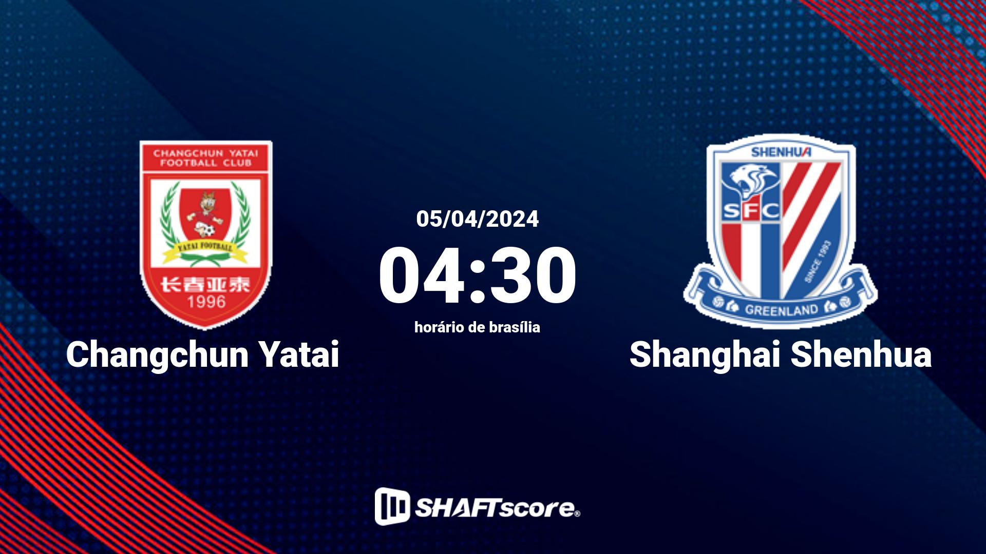 Estatísticas do jogo Changchun Yatai vs Shanghai Shenhua 05.04 04:30