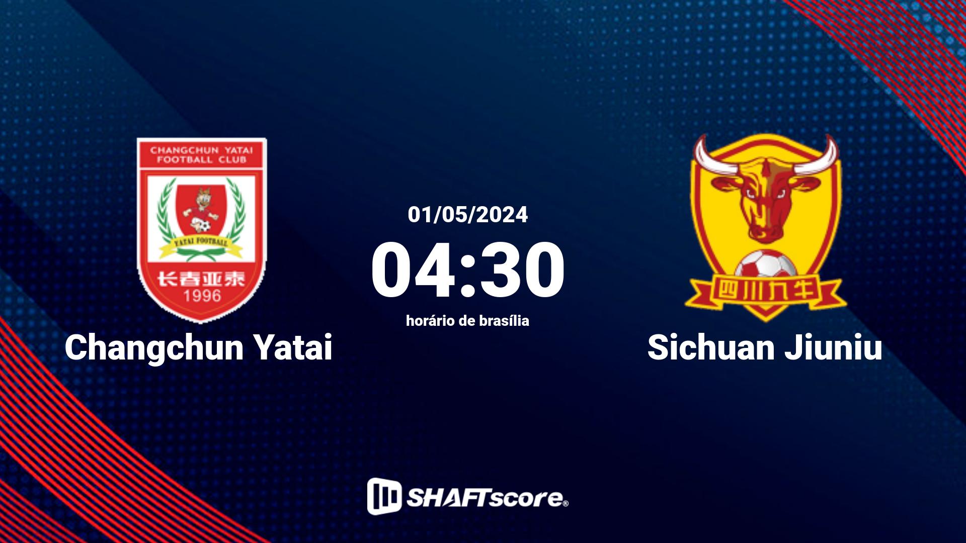 Estatísticas do jogo Changchun Yatai vs Sichuan Jiuniu 01.05 04:30