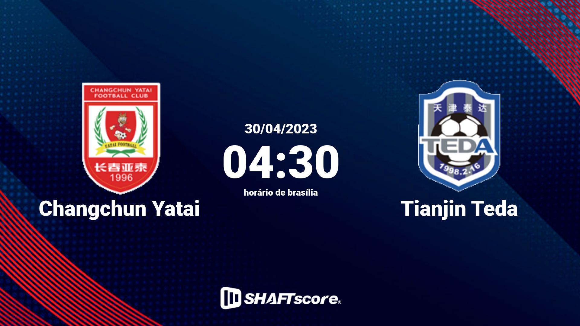 Estatísticas do jogo Changchun Yatai vs Tianjin Teda 30.04 04:30