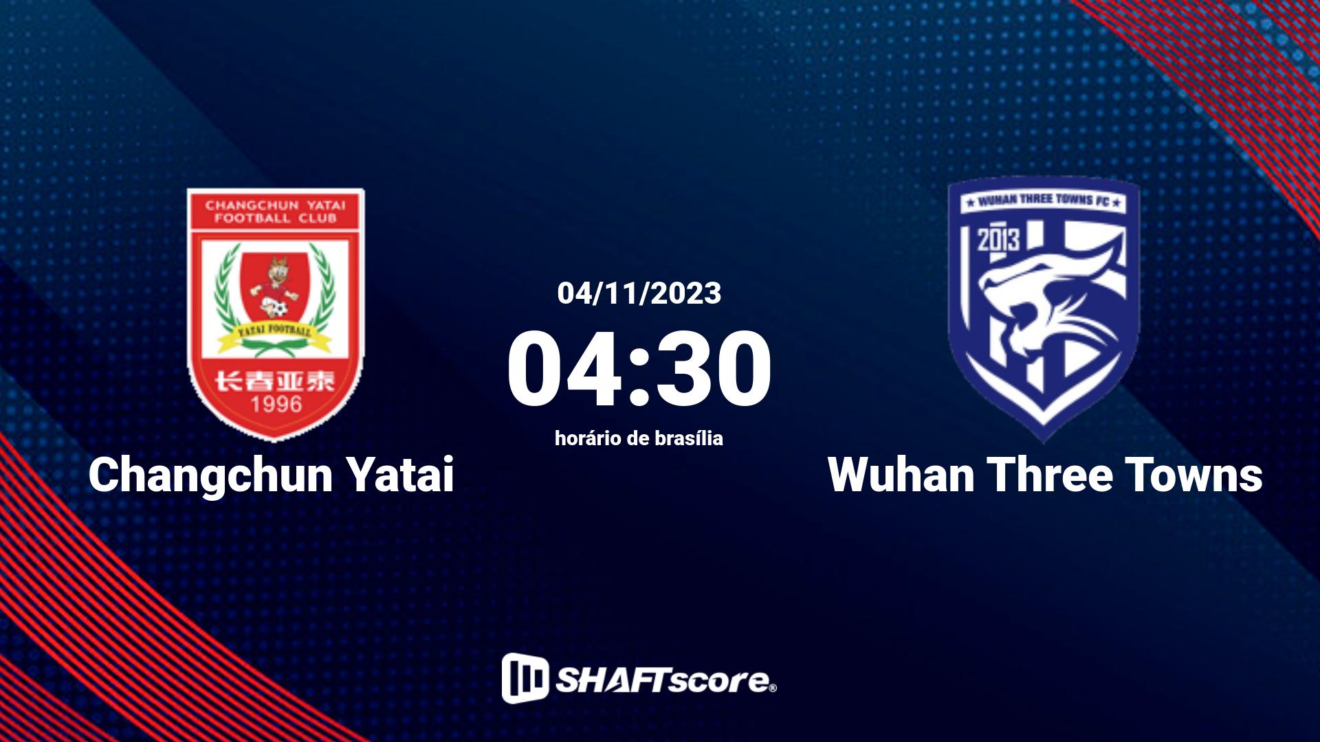 Estatísticas do jogo Changchun Yatai vs Wuhan Three Towns 04.11 04:30