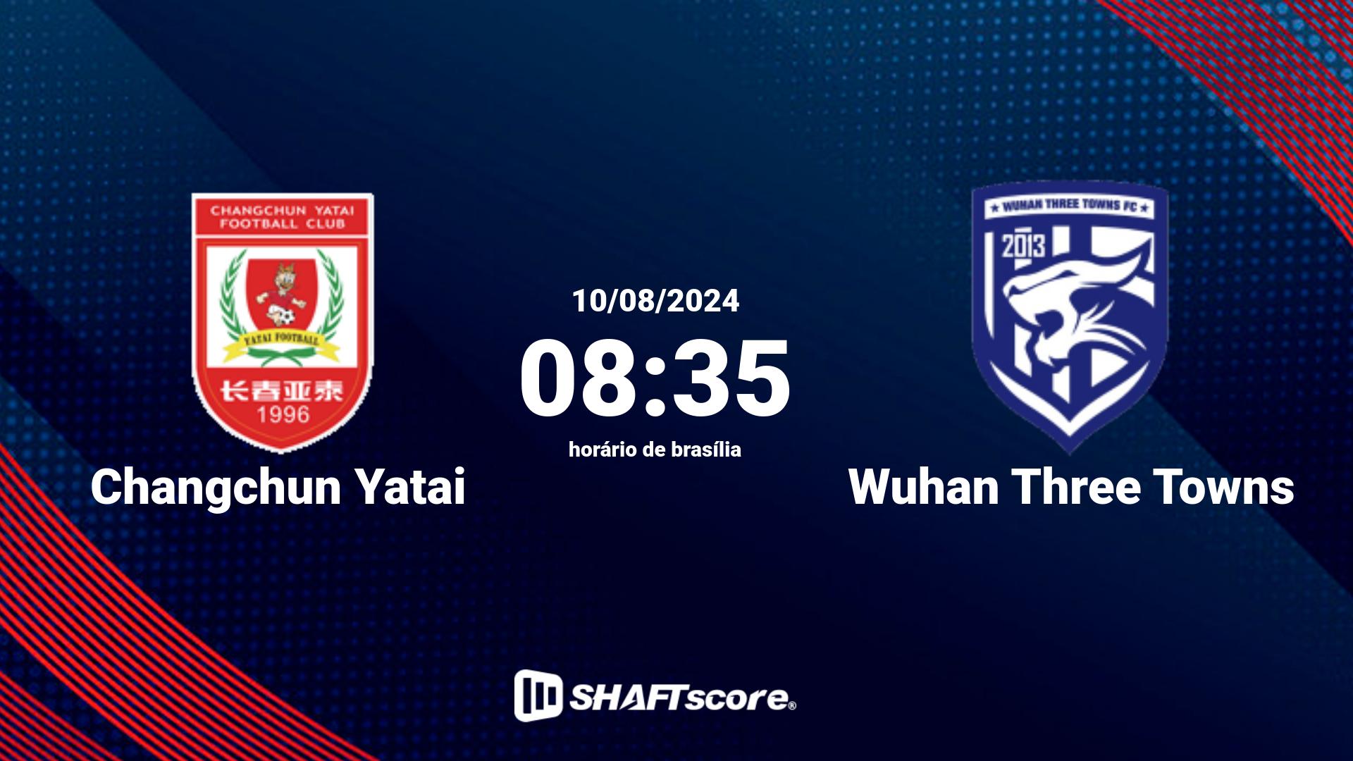 Estatísticas do jogo Changchun Yatai vs Wuhan Three Towns 10.08 08:35