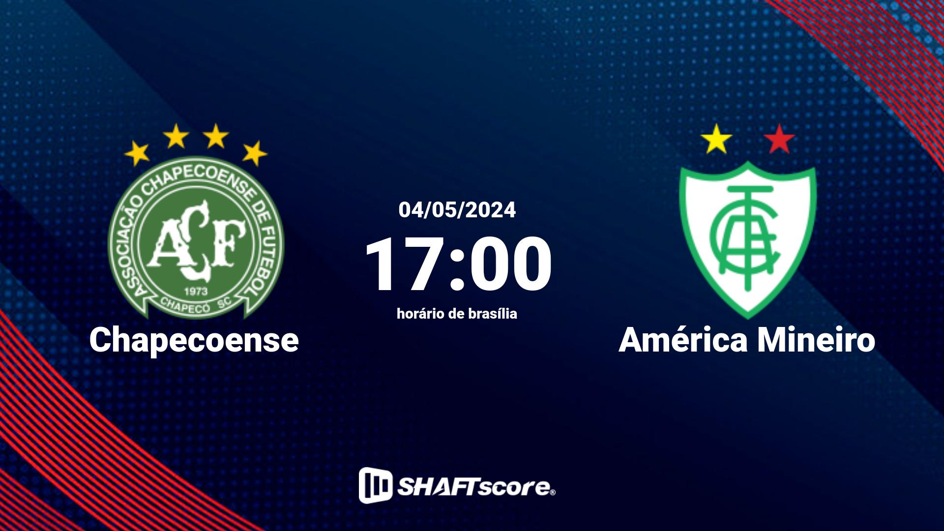 Estatísticas do jogo Chapecoense vs América Mineiro 04.05 17:00