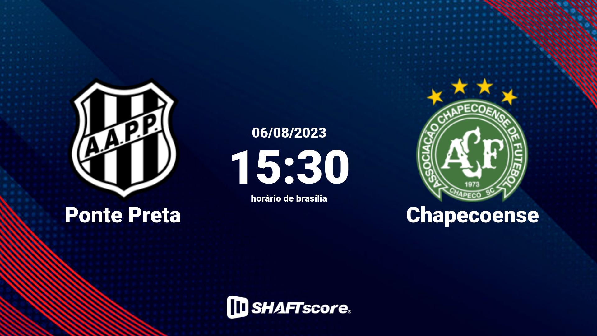 Estatísticas do jogo Chapecoense vs Ponte Preta 21.05 17:00