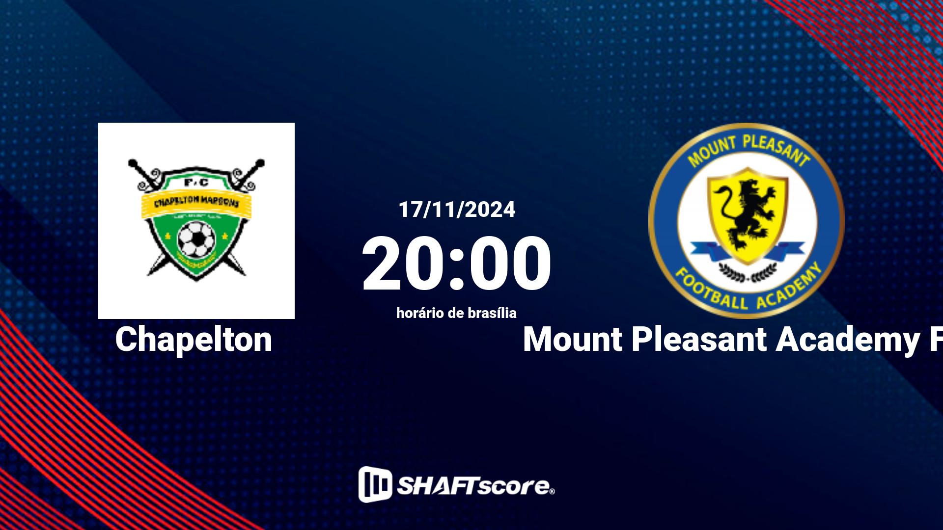 Estatísticas do jogo Chapelton vs Mount Pleasant Academy FC 17.11 20:00