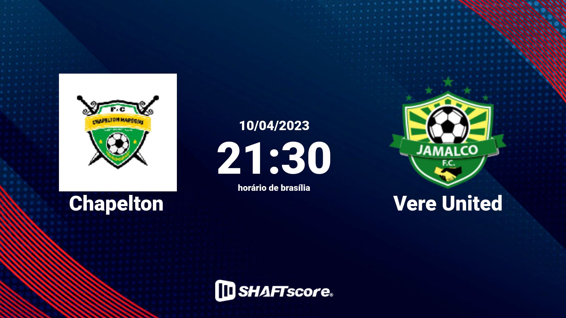 Estatísticas do jogo Chapelton vs Vere United 10.04 21:30