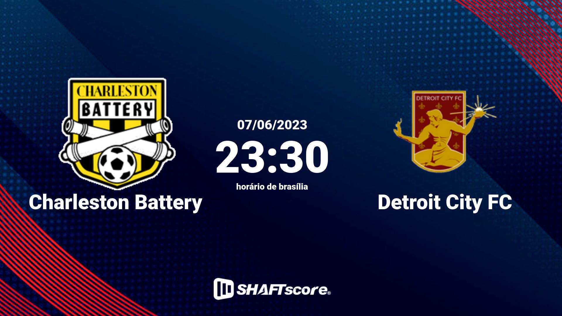 Estatísticas do jogo Charleston Battery vs Detroit City FC 07.06 23:30