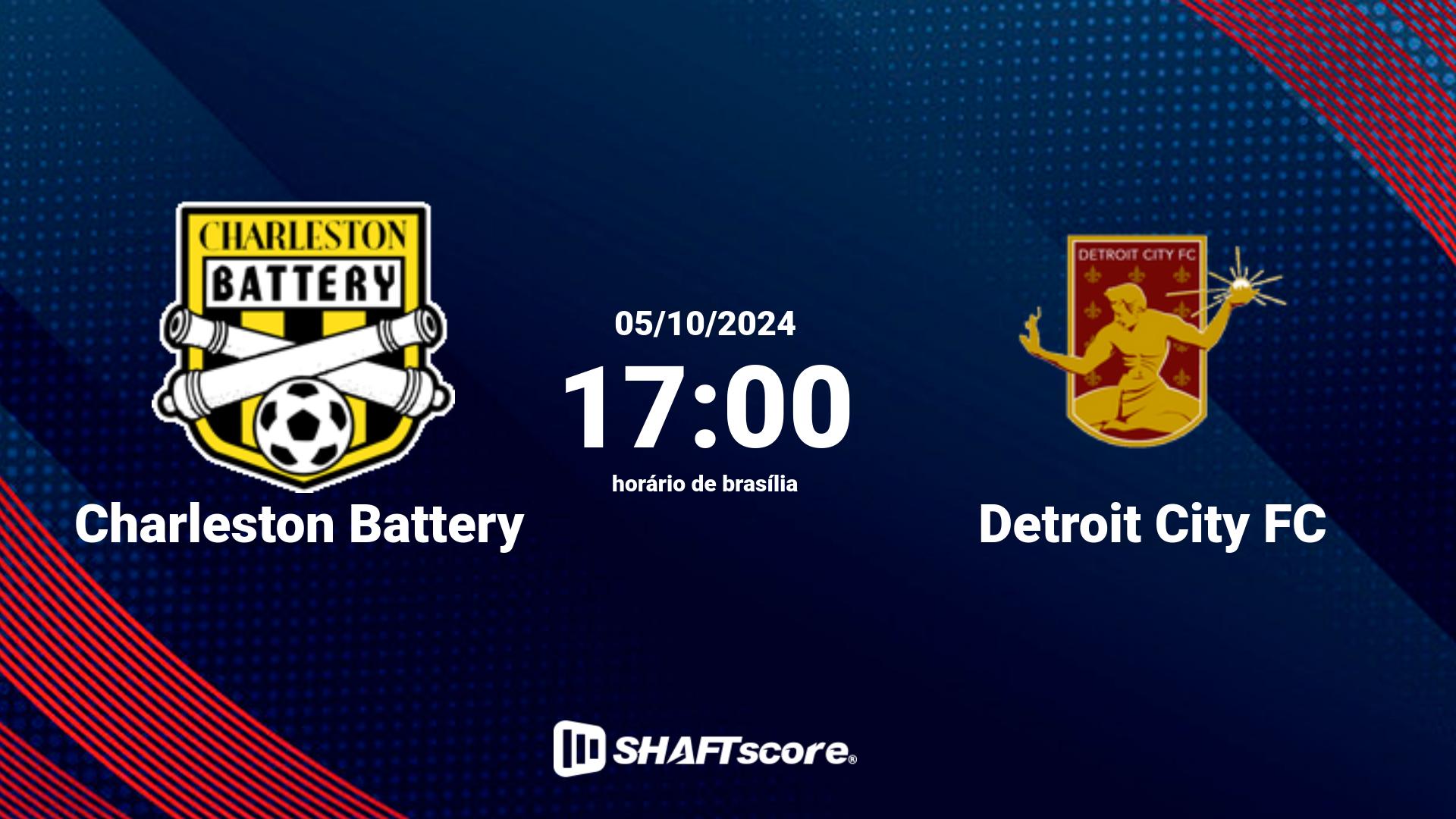 Estatísticas do jogo Charleston Battery vs Detroit City FC 05.10 17:00