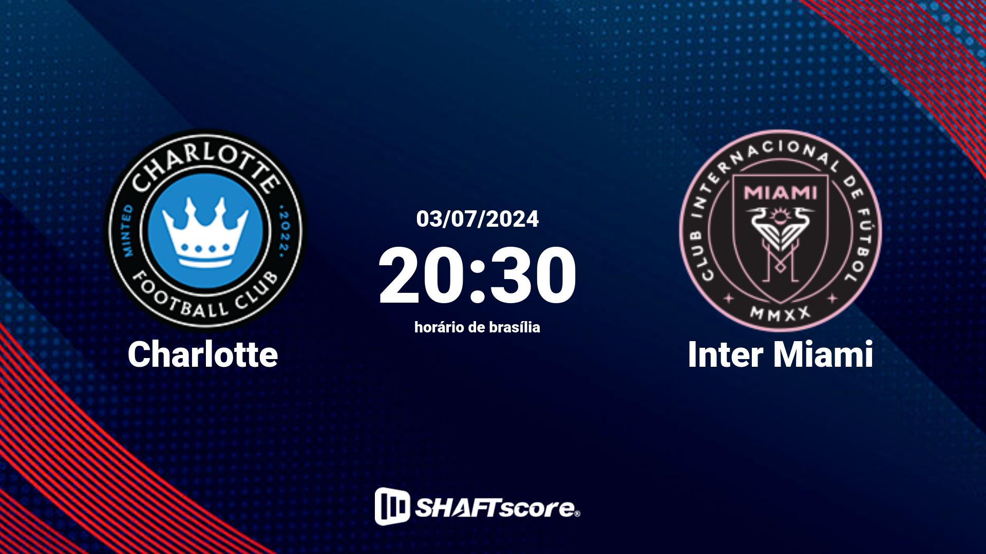 Estatísticas do jogo Charlotte vs Inter Miami 03.07 20:30