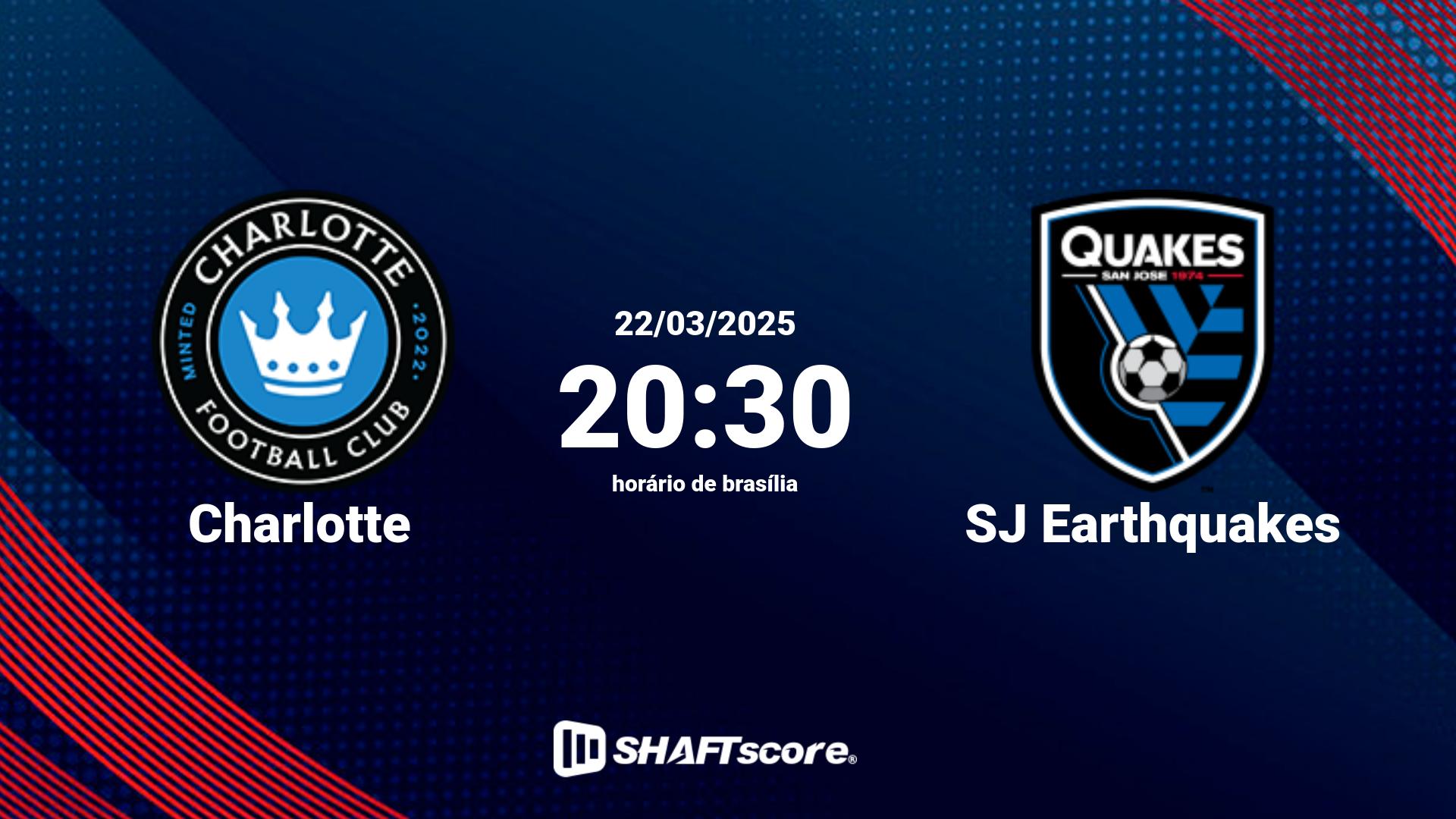 Estatísticas do jogo Charlotte vs SJ Earthquakes 22.03 20:30