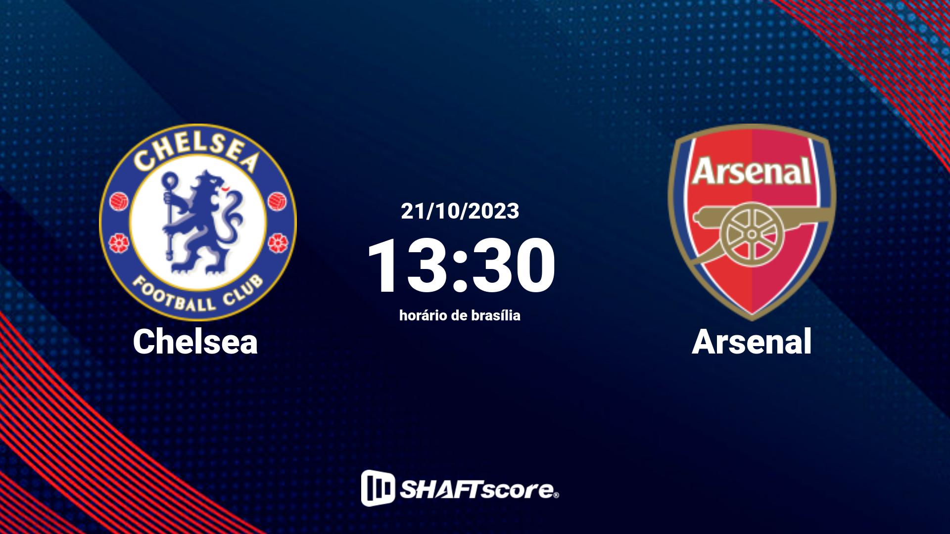 Estatísticas do jogo Chelsea vs Arsenal 21.10 13:30