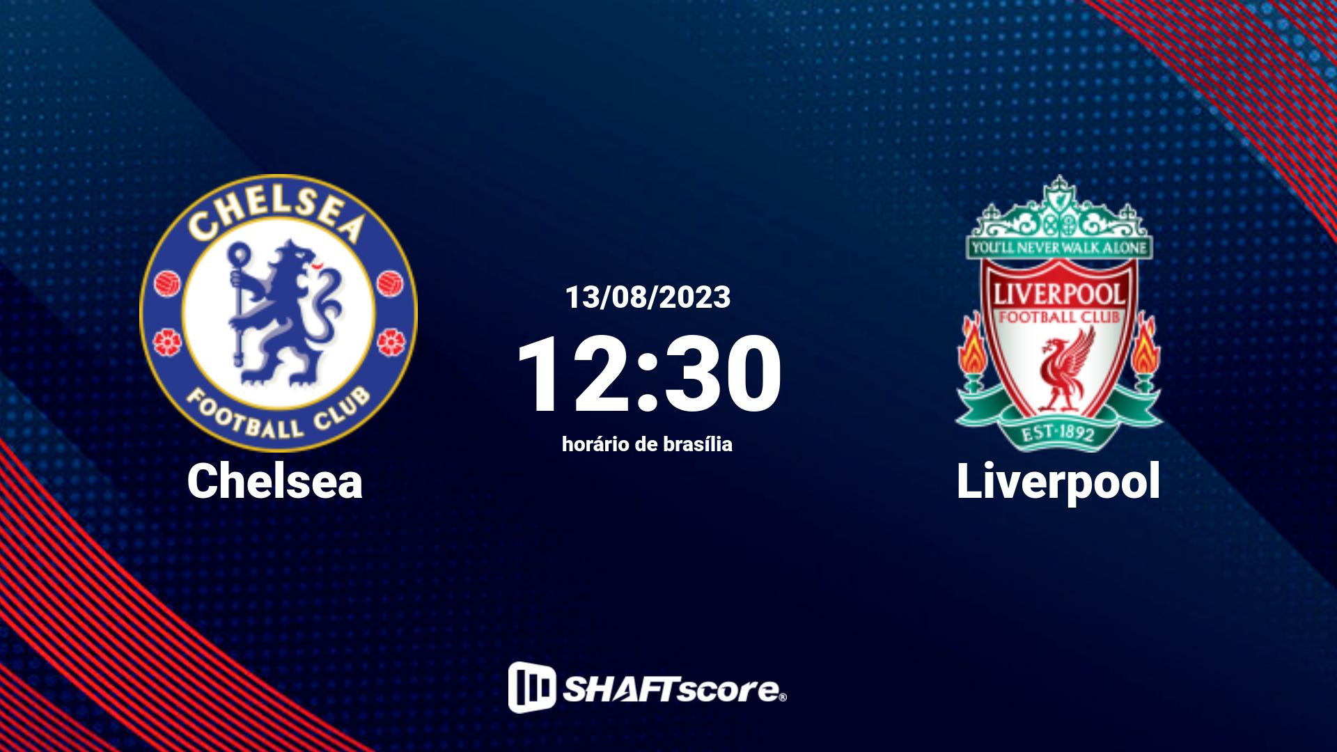 Estatísticas do jogo Chelsea vs Liverpool 13.08 12:30