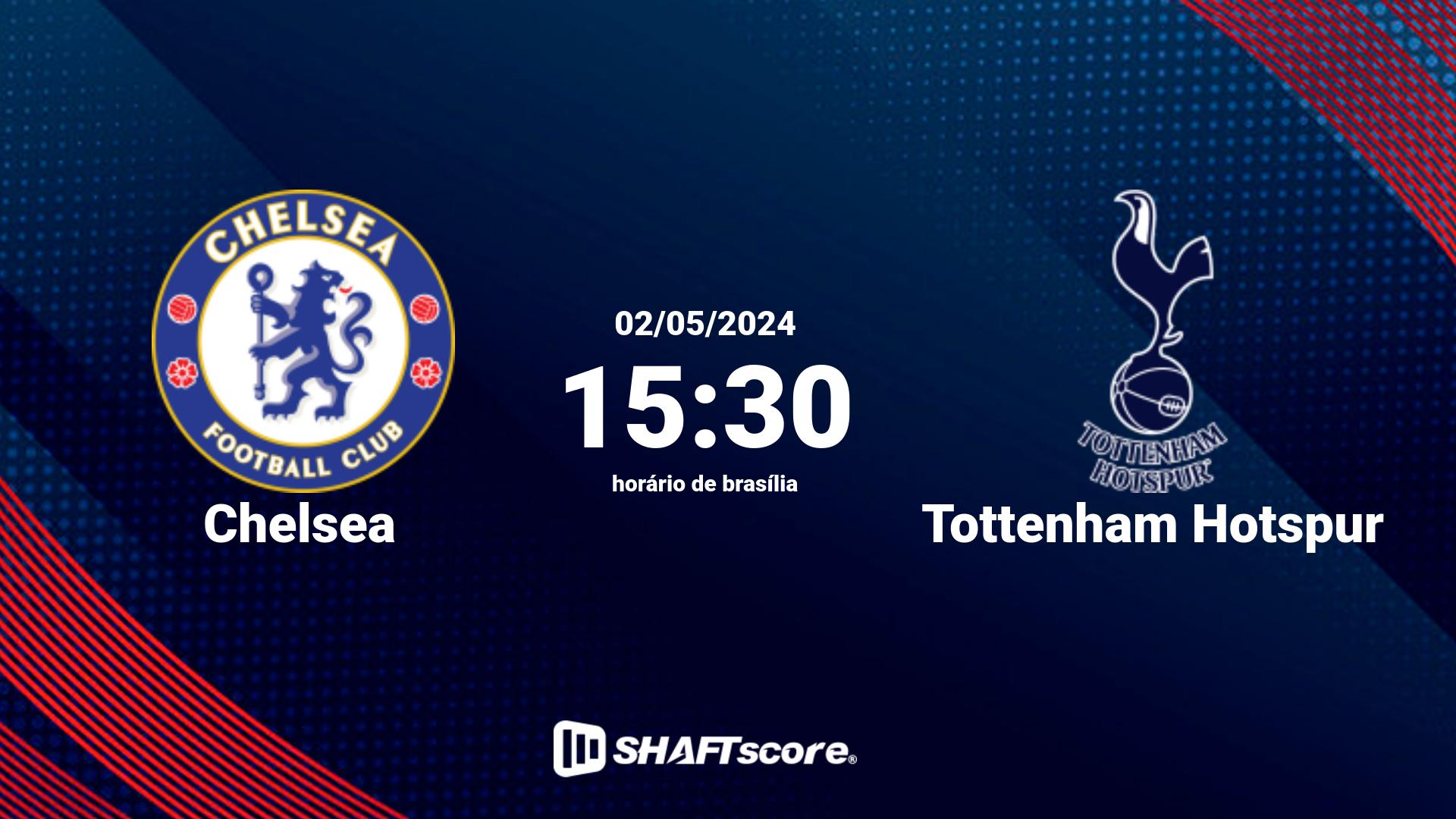 Estatísticas do jogo Chelsea vs Tottenham Hotspur 02.05 15:30