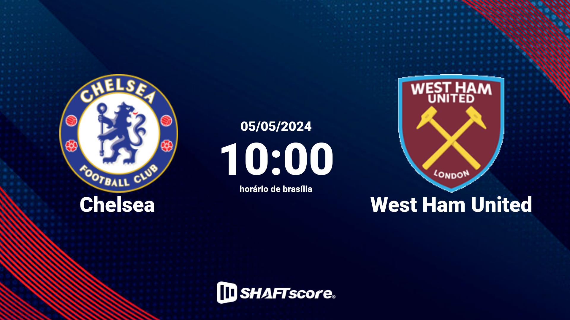 Estatísticas do jogo Chelsea vs West Ham United 05.05 10:00