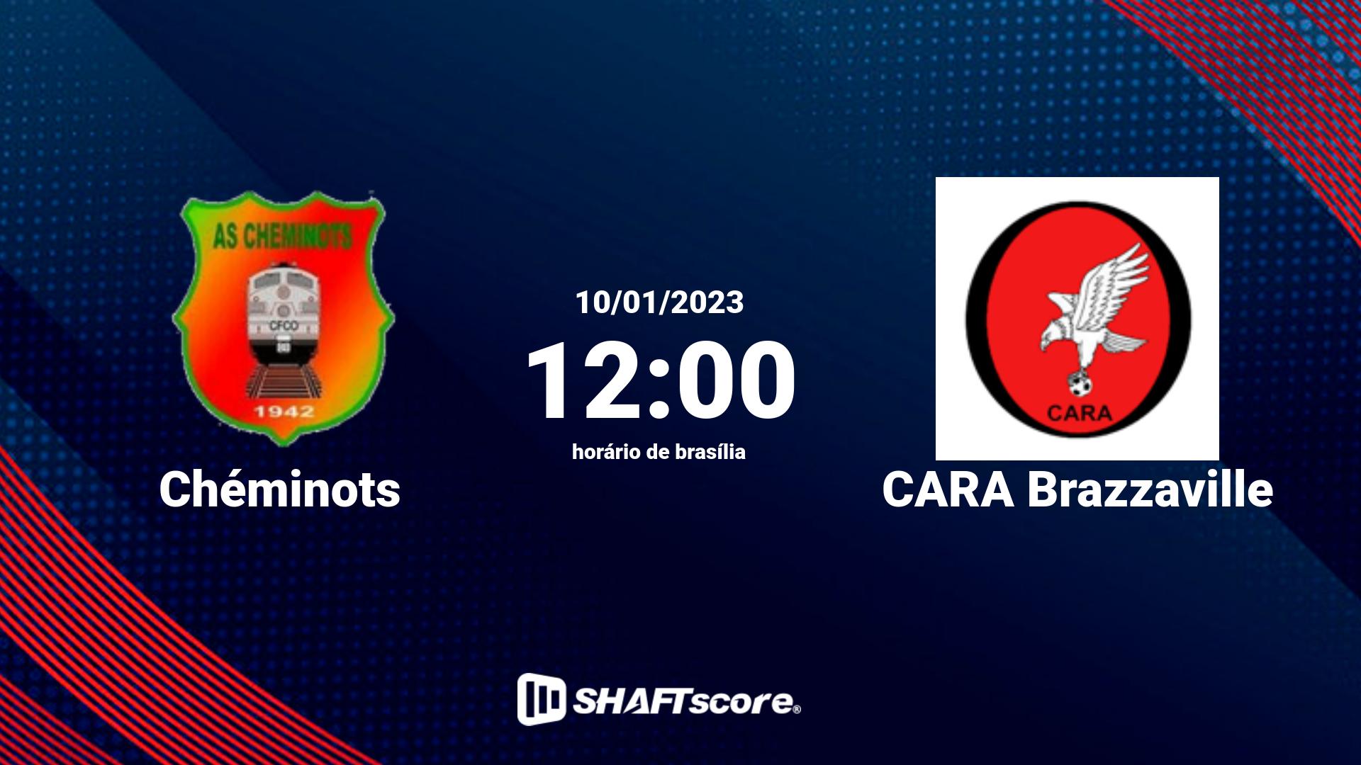 Estatísticas do jogo Chéminots vs CARA Brazzaville 10.01 12:00