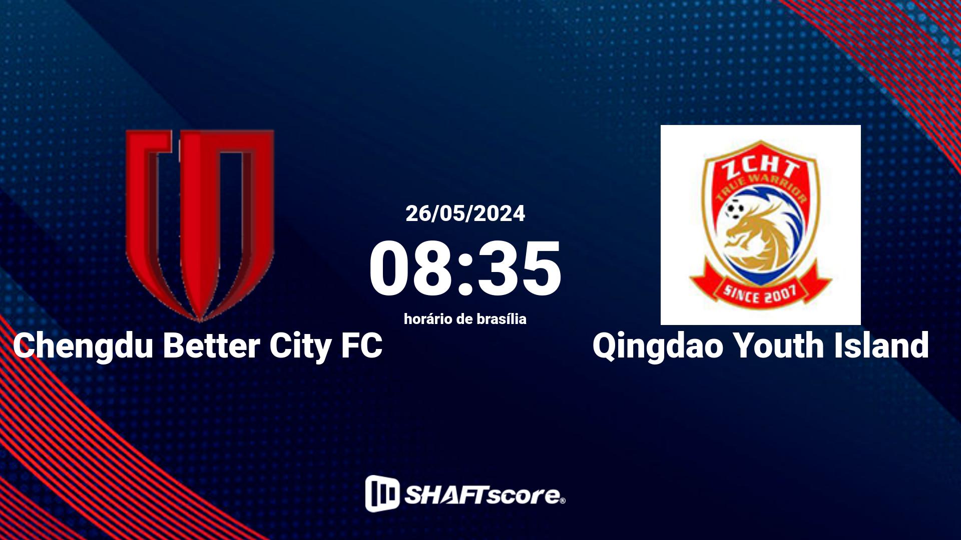 Estatísticas do jogo Chengdu Better City FC vs Qingdao Youth Island 26.05 08:35