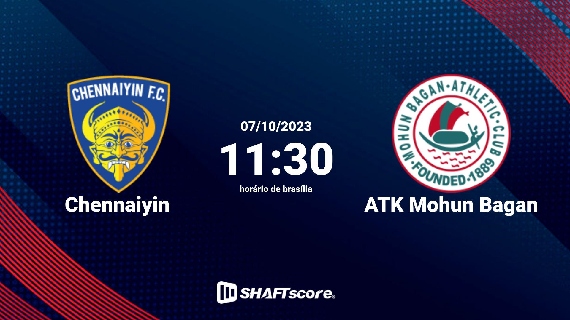 Estatísticas do jogo Chennaiyin vs ATK Mohun Bagan 07.10 11:30