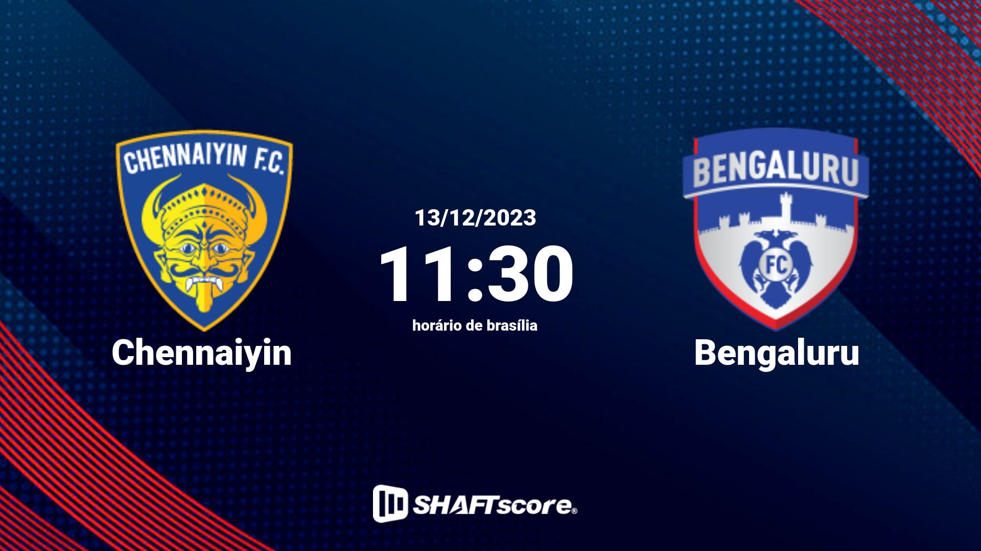 Estatísticas do jogo Chennaiyin vs Bengaluru 13.12 11:30