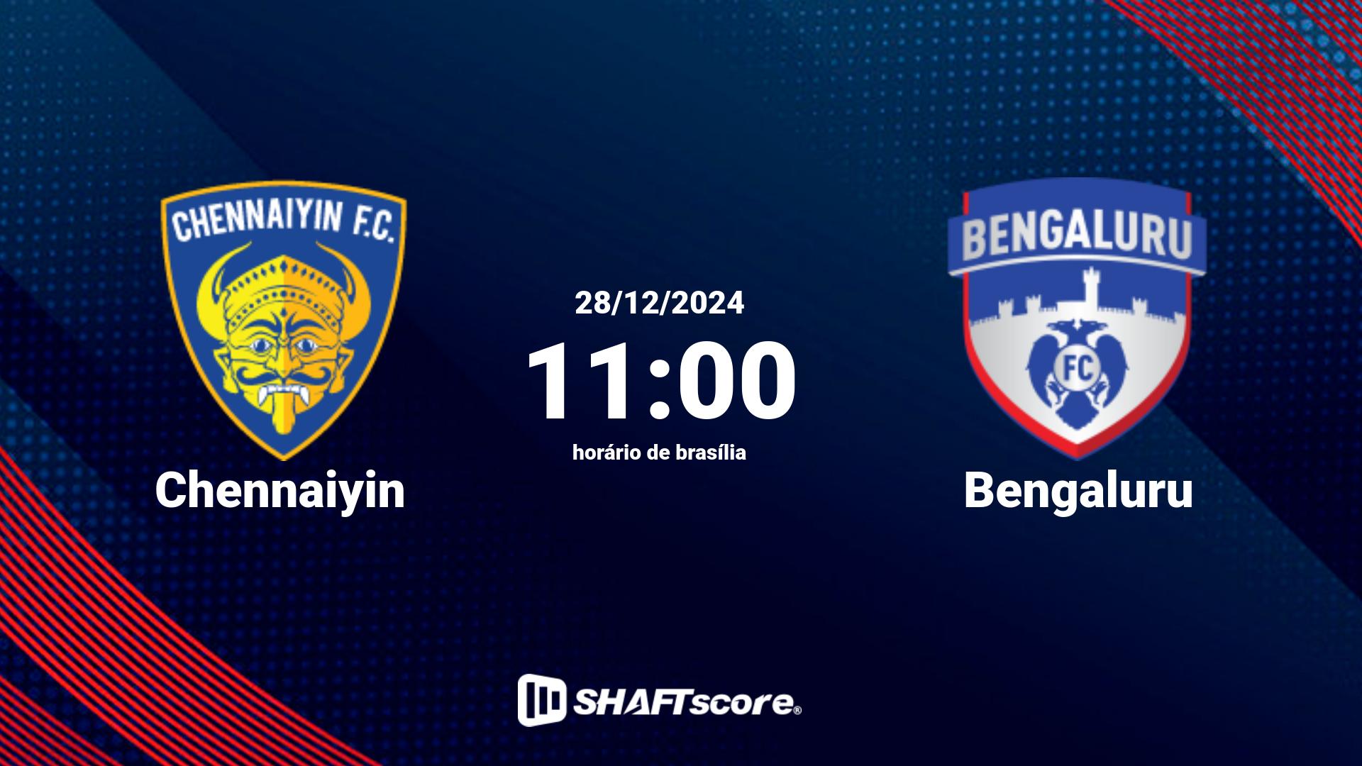 Estatísticas do jogo Chennaiyin vs Bengaluru 28.12 11:00