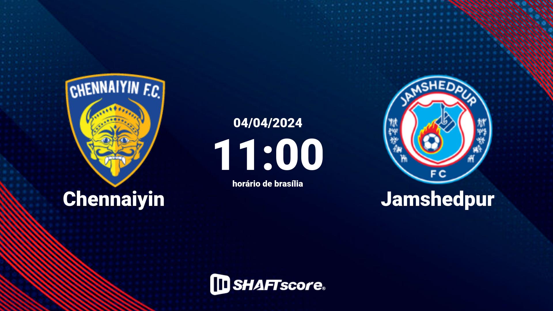 Estatísticas do jogo Chennaiyin vs Jamshedpur 04.04 11:00