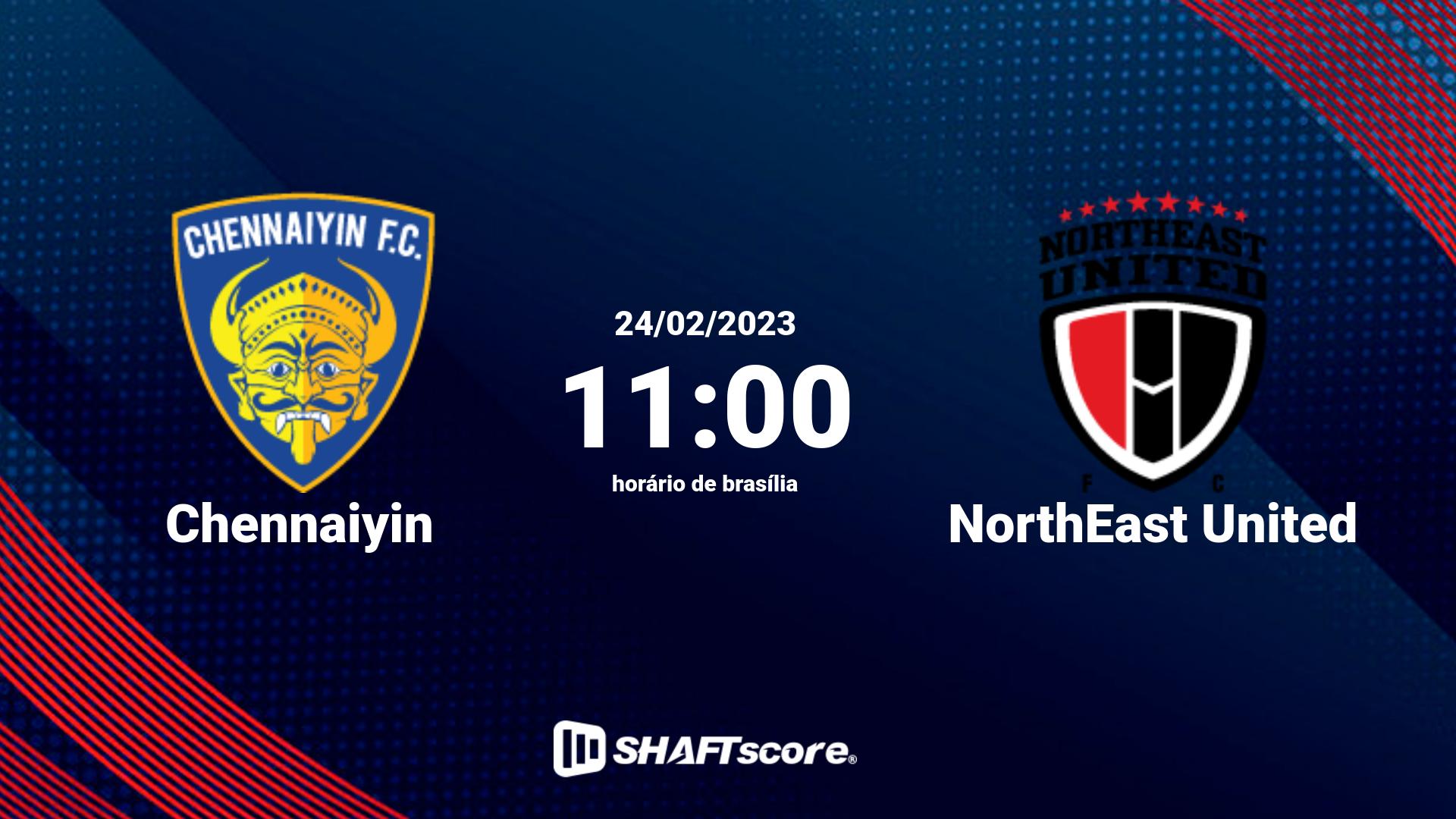 Estatísticas do jogo Chennaiyin vs NorthEast United 24.02 11:00