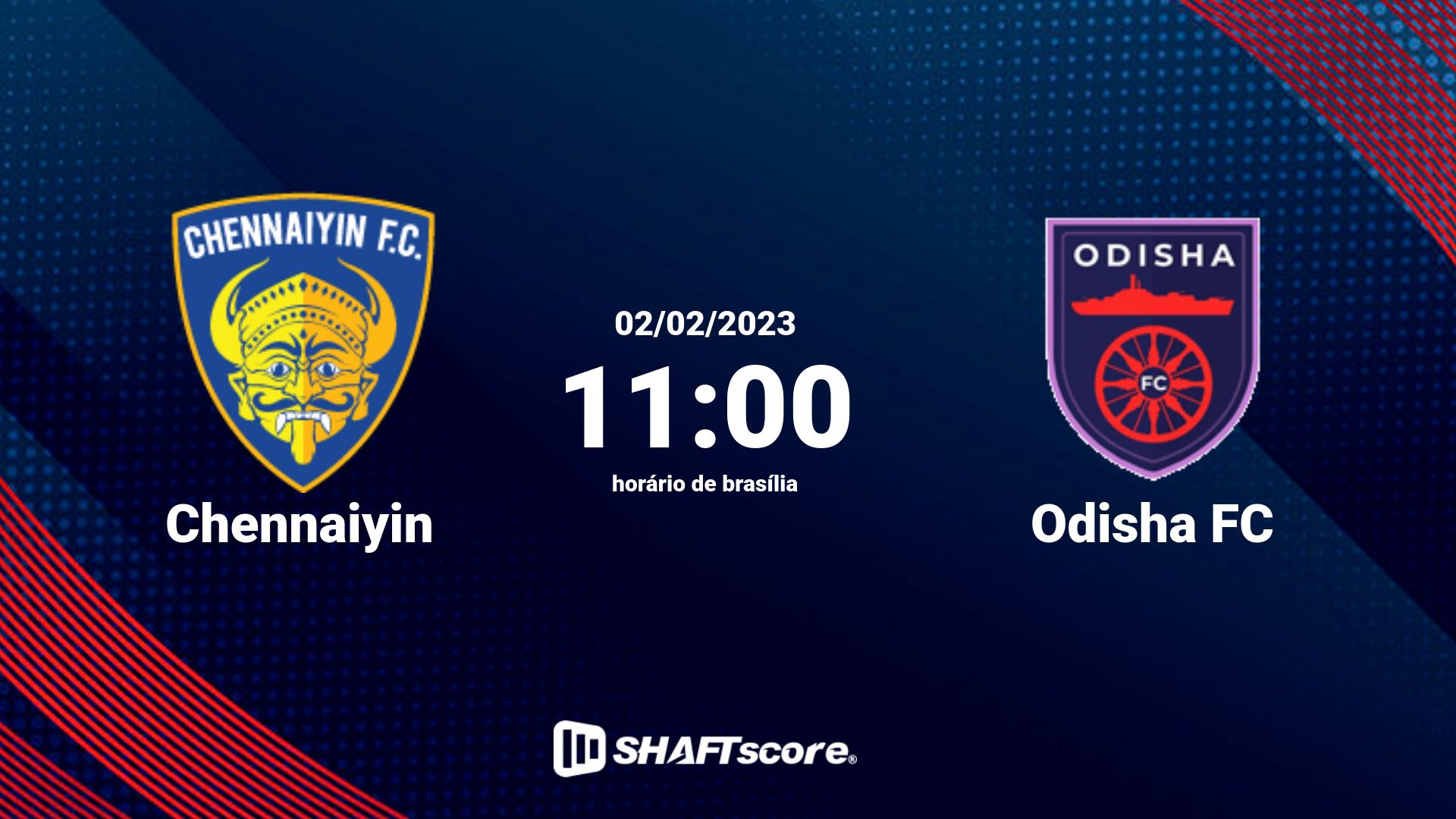 Estatísticas do jogo Chennaiyin vs Odisha FC 02.02 11:00