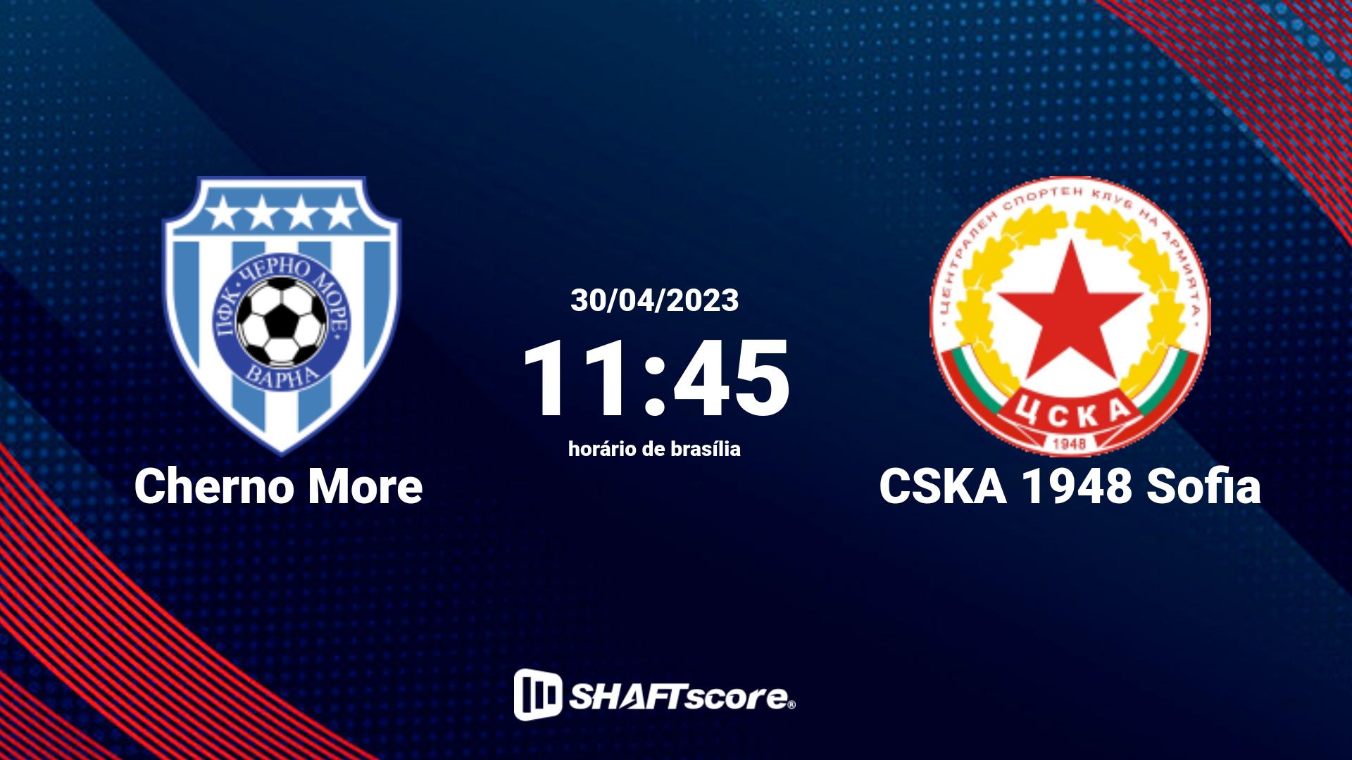 Estatísticas do jogo Cherno More vs CSKA 1948 Sofia 30.04 11:45