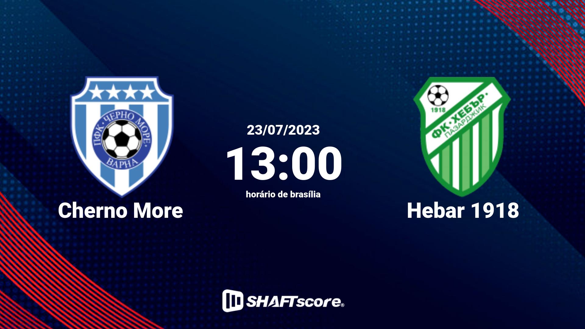 Estatísticas do jogo Cherno More vs Hebar 1918 23.07 13:00