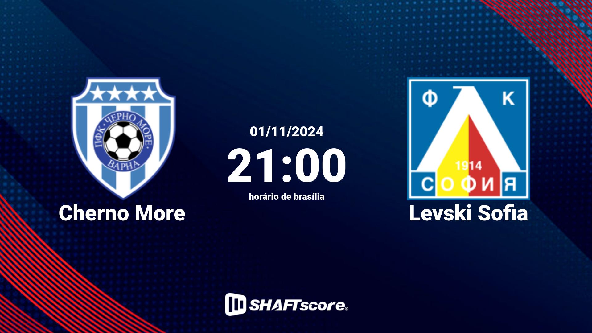 Estatísticas do jogo Cherno More vs Levski Sofia 01.11 21:00