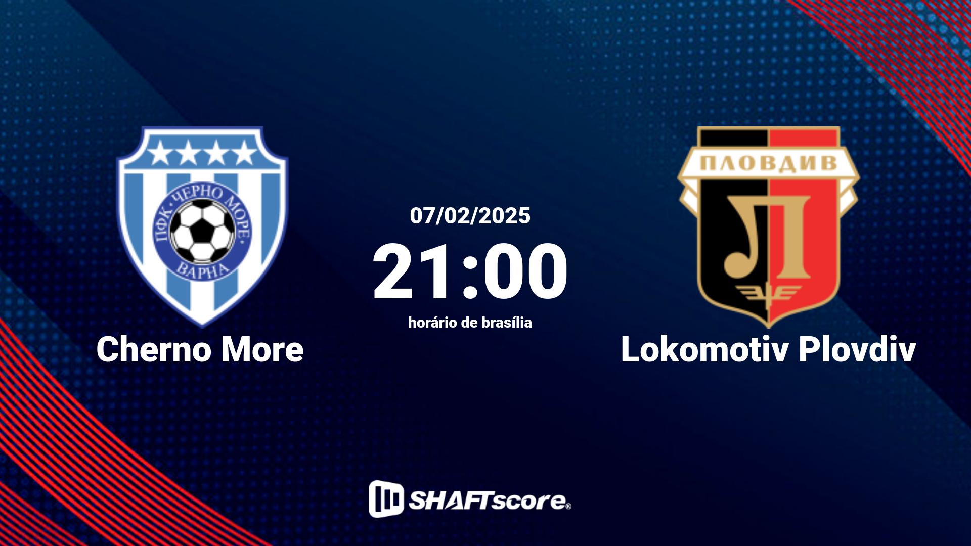 Estatísticas do jogo Cherno More vs Lokomotiv Plovdiv 07.02 21:00