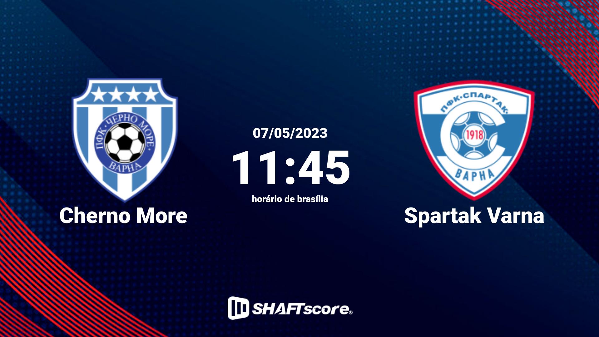 Estatísticas do jogo Cherno More vs Spartak Varna 07.05 11:45