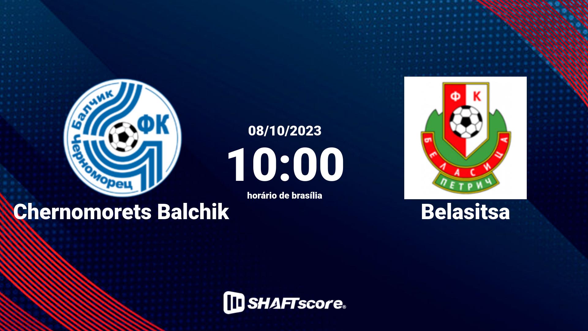 Estatísticas do jogo Chernomorets Balchik vs Belasitsa 08.10 10:00