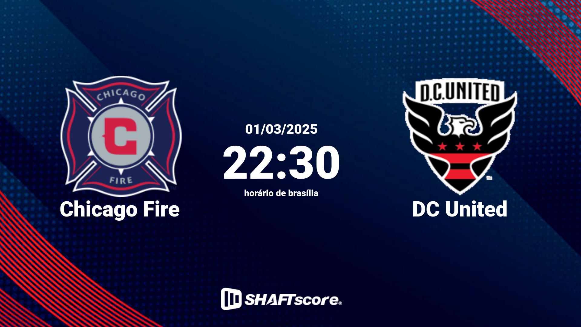 Estatísticas do jogo Chicago Fire vs DC United 01.03 22:30