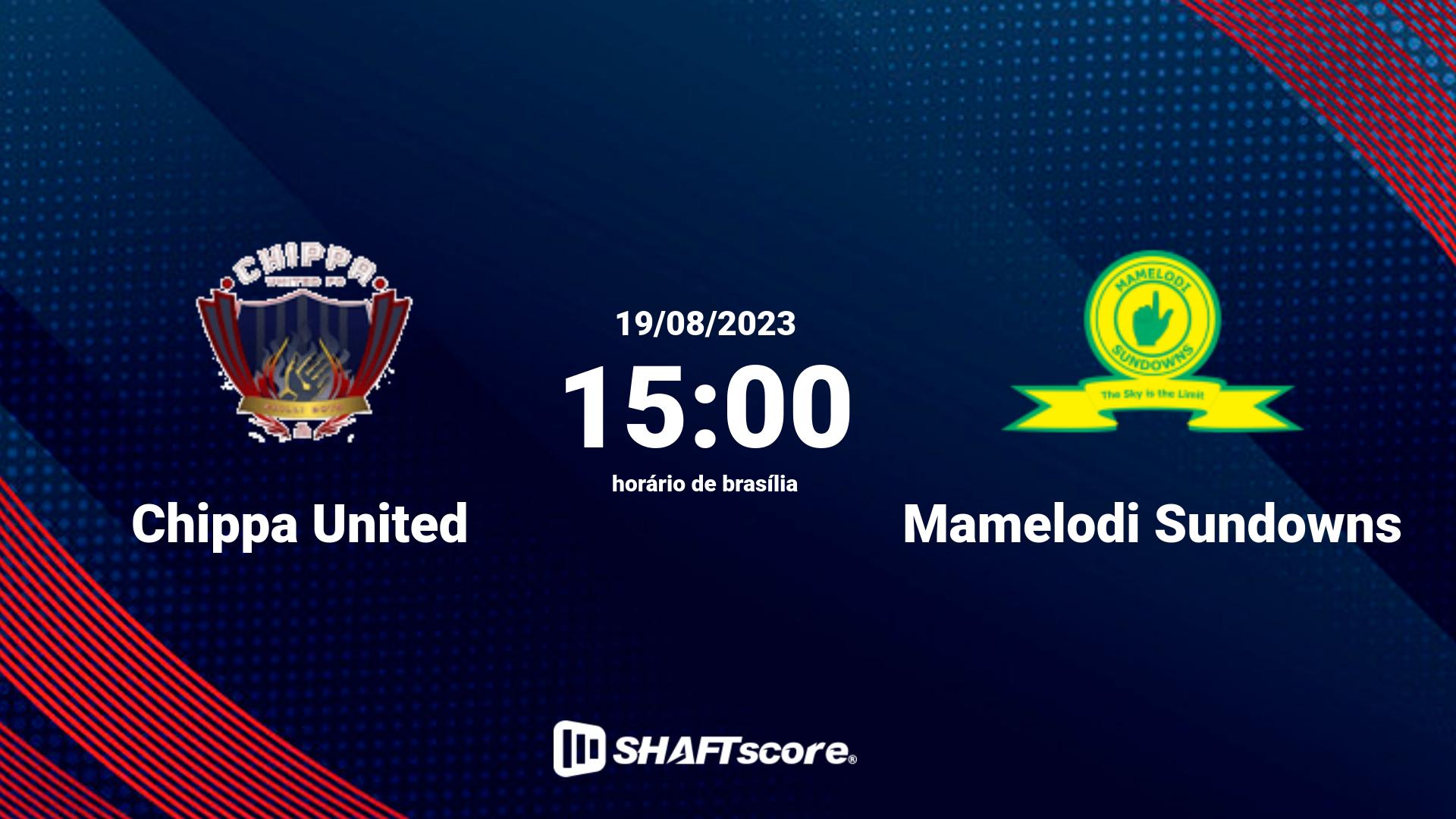 Estatísticas do jogo Chippa United vs Mamelodi Sundowns 19.08 15:00