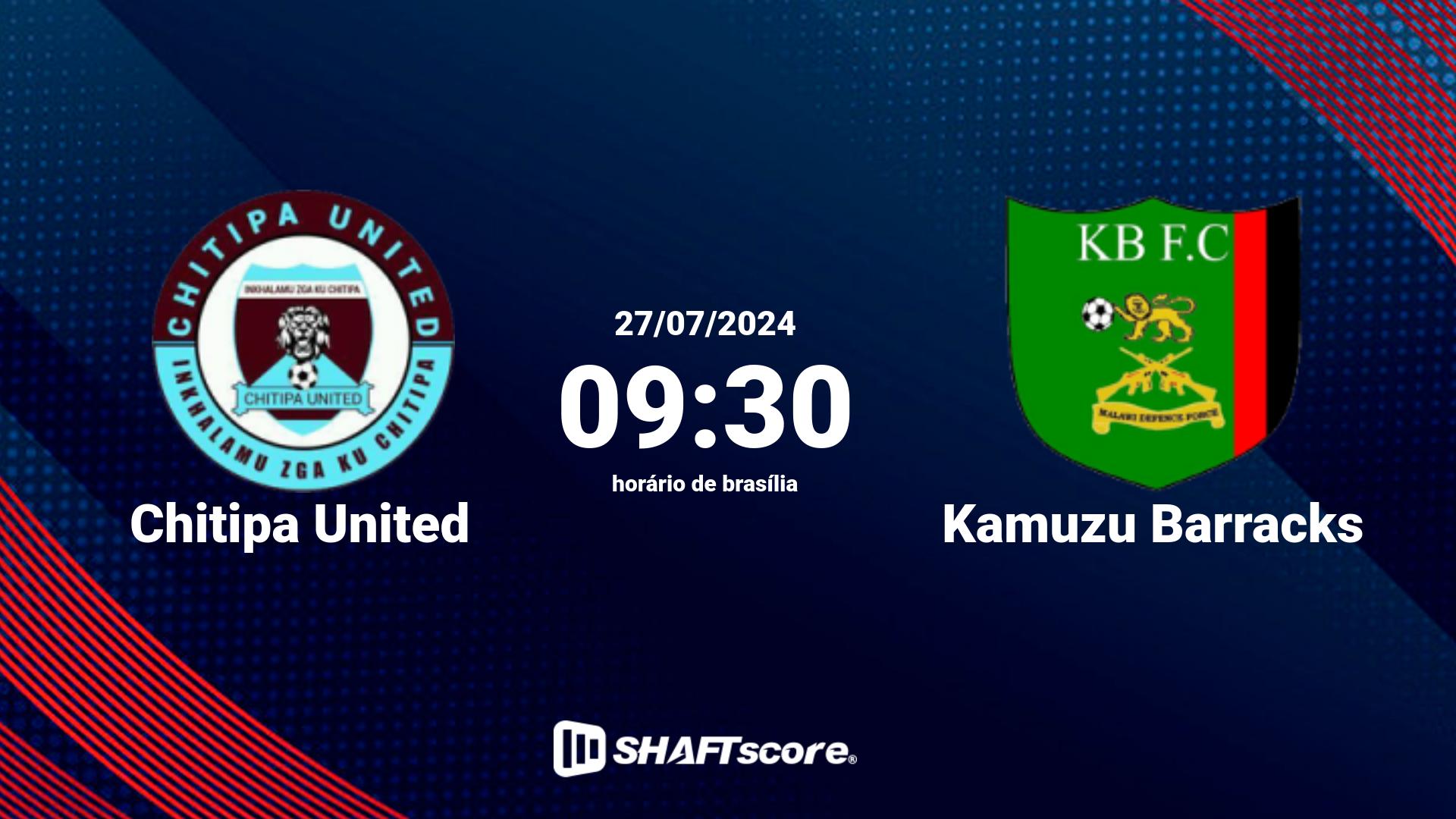 Estatísticas do jogo Chitipa United vs Kamuzu Barracks 27.07 09:30