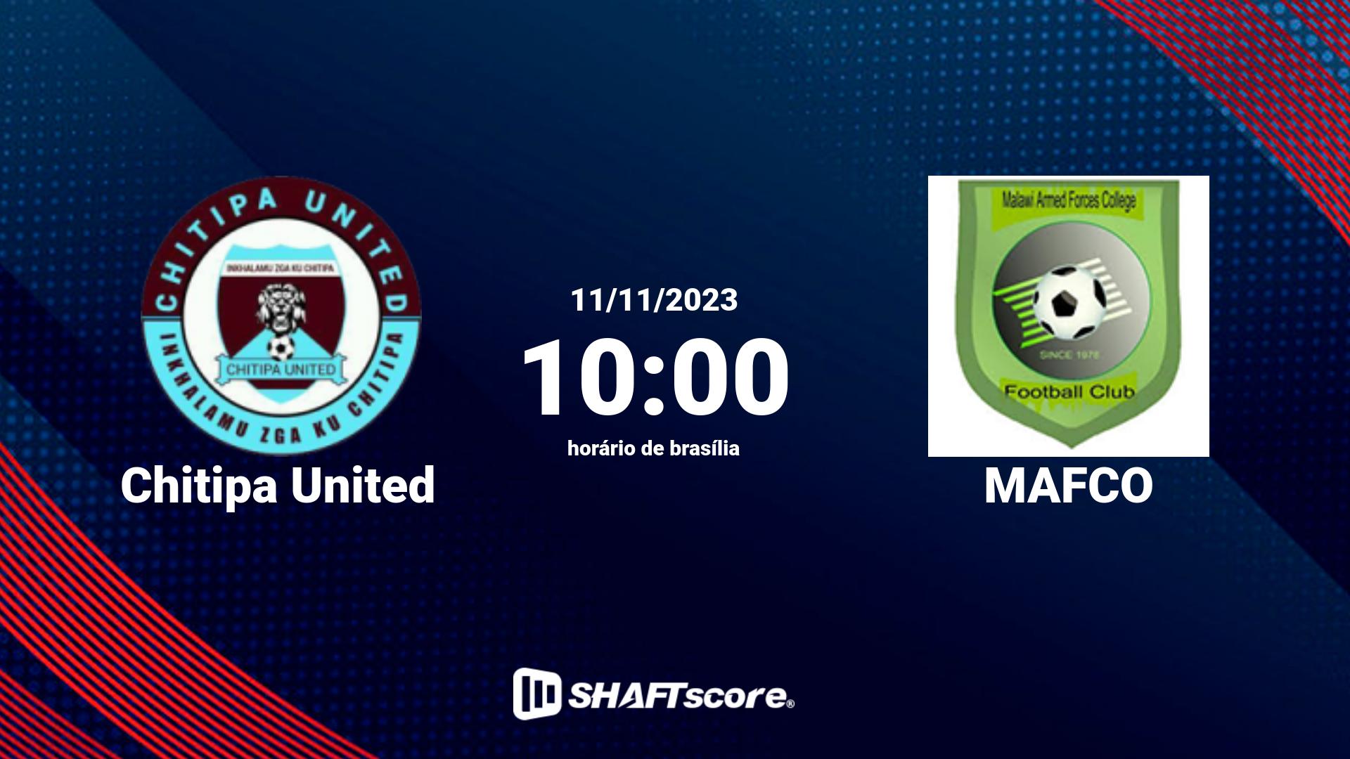 Estatísticas do jogo Chitipa United vs MAFCO 11.11 10:00