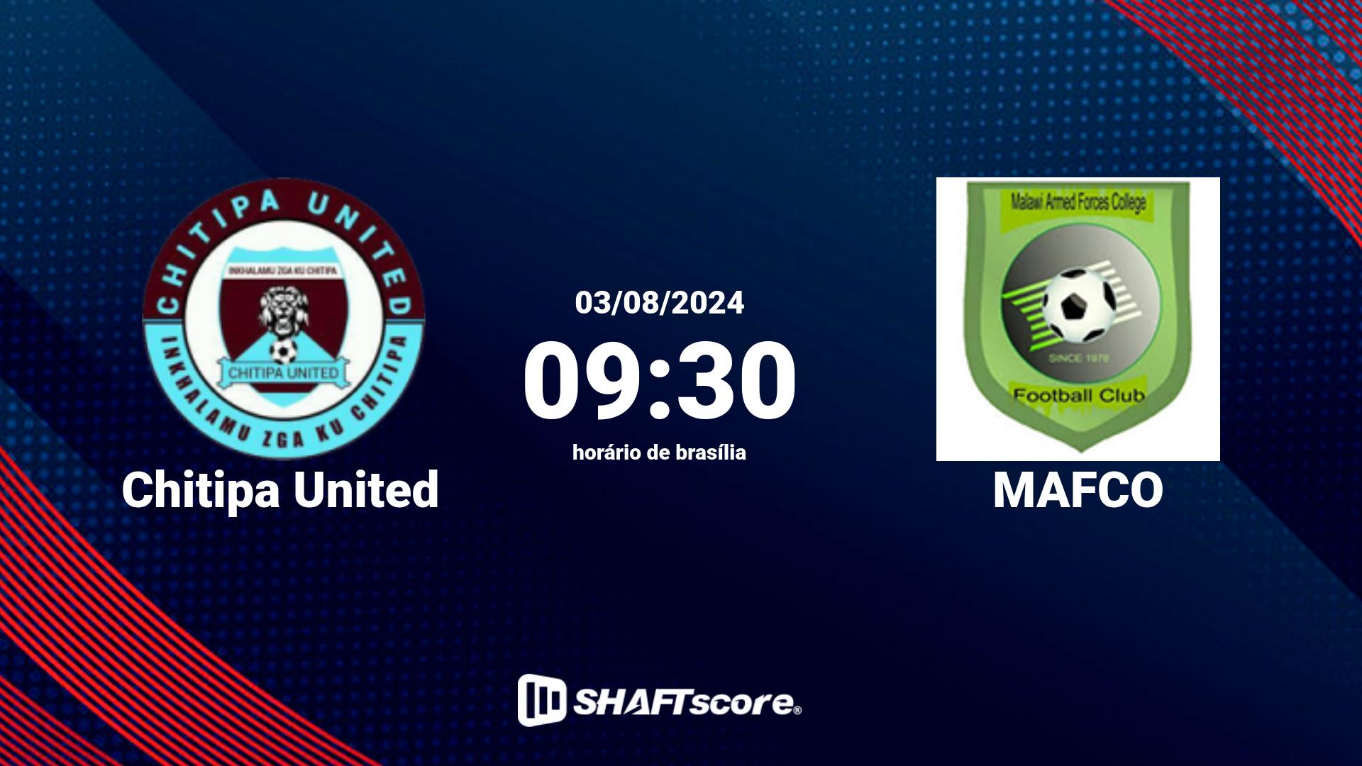Estatísticas do jogo Chitipa United vs MAFCO 03.08 09:30