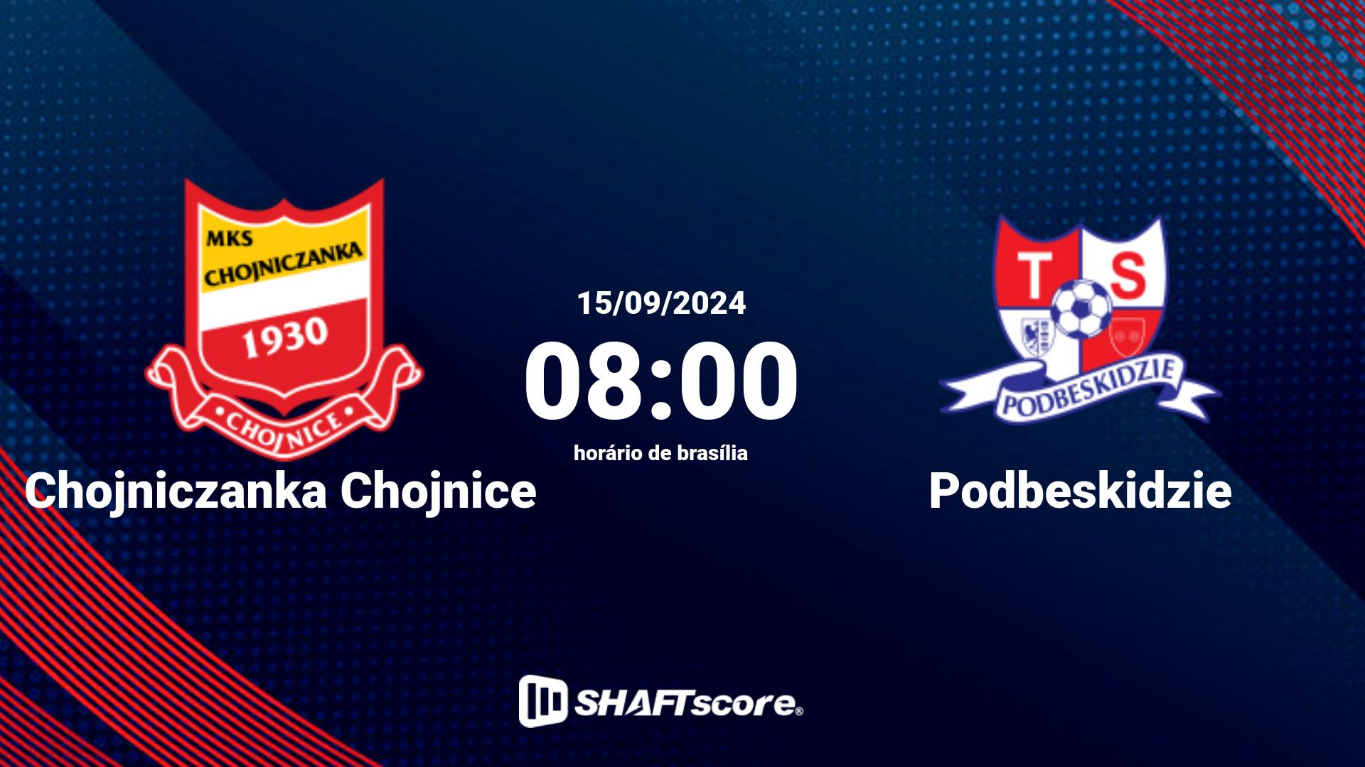 Estatísticas do jogo Chojniczanka Chojnice vs Podbeskidzie 15.09 08:00