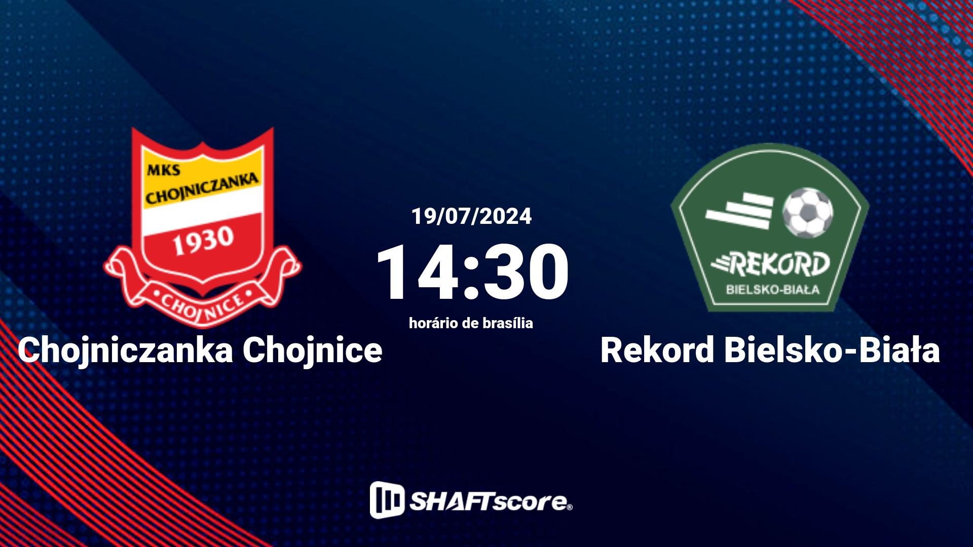 Estatísticas do jogo Chojniczanka Chojnice vs Rekord Bielsko-Biała 19.07 14:30