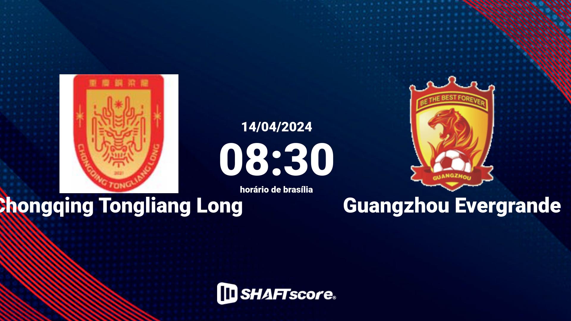 Estatísticas do jogo Chongqing Tongliang Long vs Guangzhou Evergrande 14.04 08:30