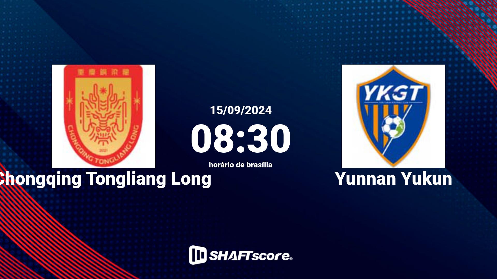 Estatísticas do jogo Chongqing Tongliang Long vs Yunnan Yukun 15.09 08:30