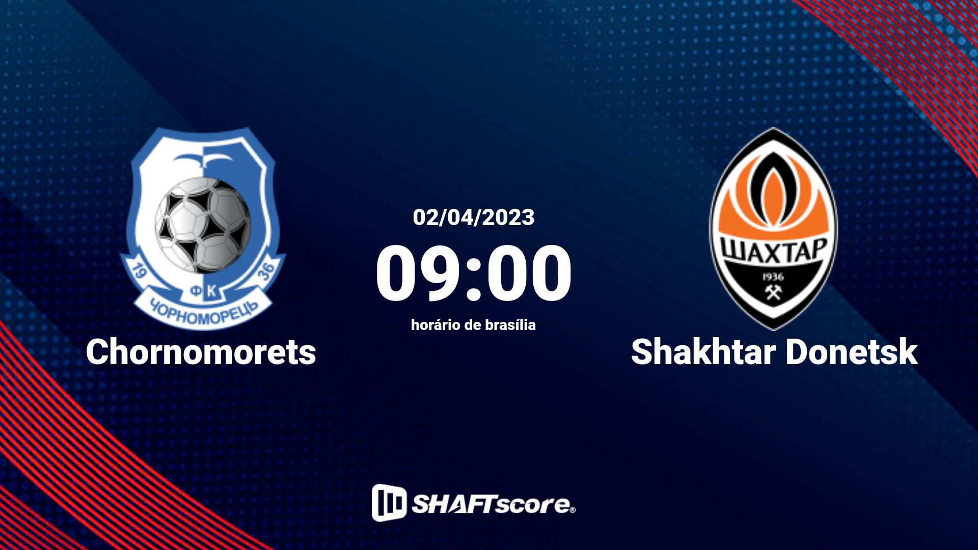 Estatísticas do jogo Chornomorets vs Shakhtar Donetsk 02.04 09:00