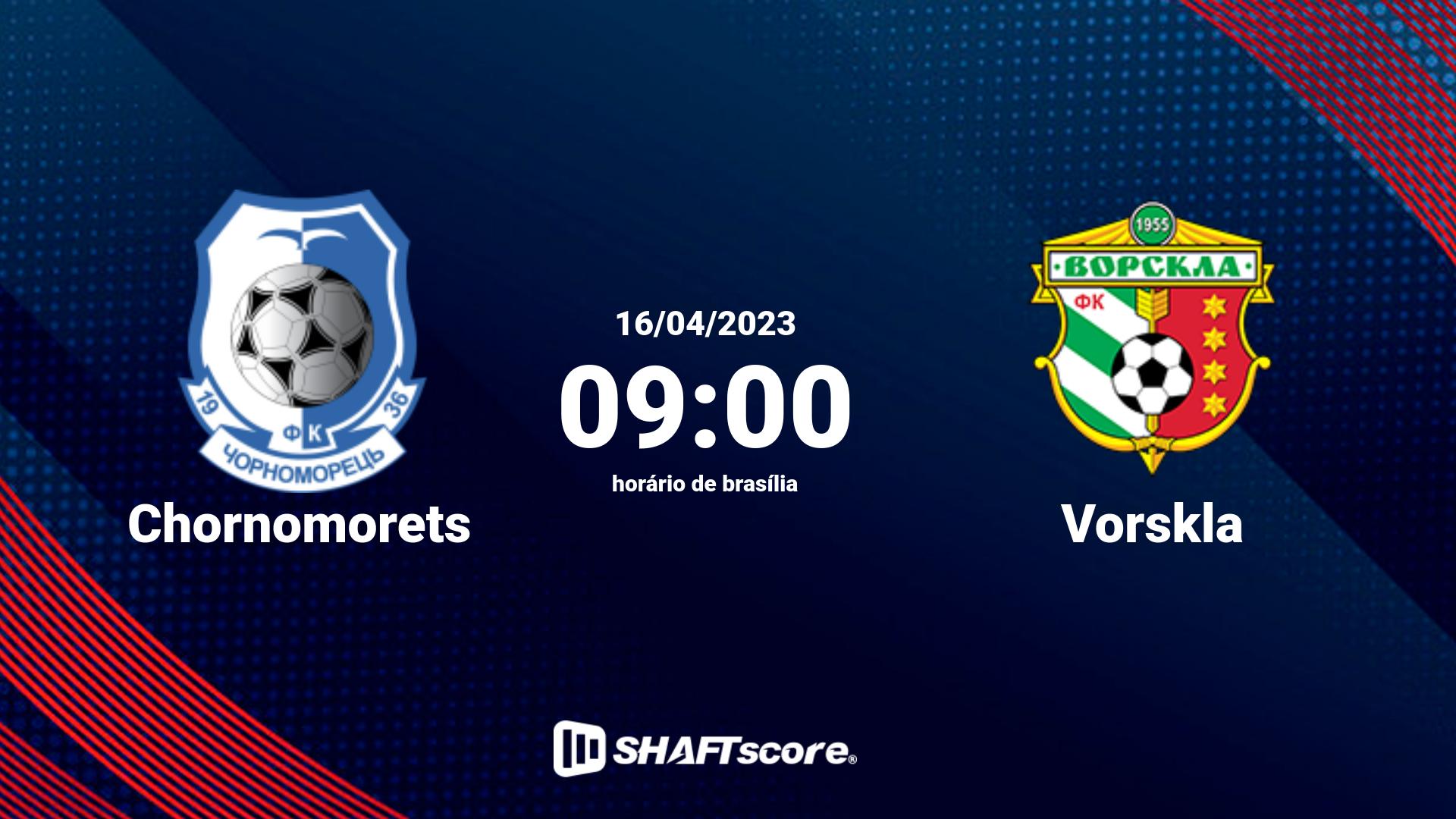 Estatísticas do jogo Chornomorets vs Vorskla 16.04 09:00